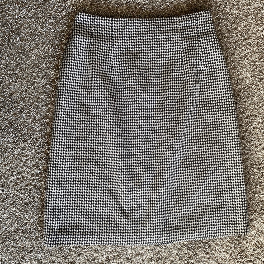 Prophecy VTG Black & White Houndstooth A-Line Skirt, Wool Blend, Women’s size 8